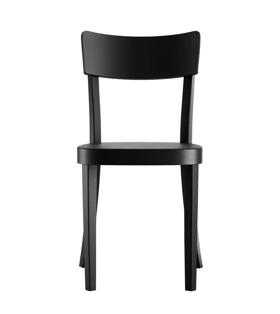 Vorderseite eines Stuhl in schwarz von horgenglarus
